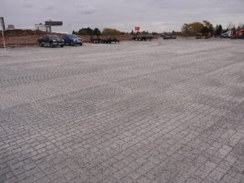 Empty permeable parking lot post construction.