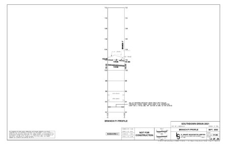 Engineering drawing of longitudinal profile.