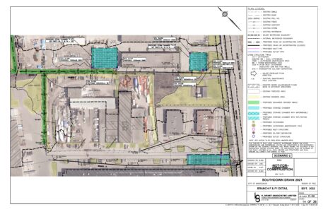 Map of study area showing location of communal stormwater features.